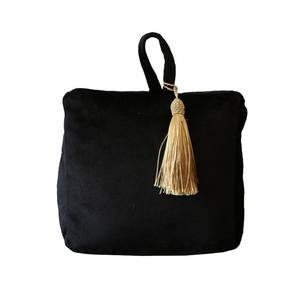 Velvet: Velvet Tassel Door Stop - Black