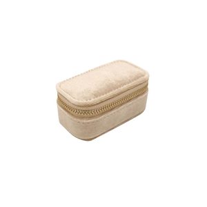 Velvet: Mini Velvet Jewellery Box - Beige