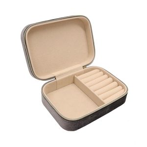 Rectangular Velvet Jewellery Box - Charcoal