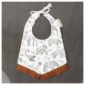 Funny Bunny Kids: Indie Tassell Baby Bib – Geo Animals