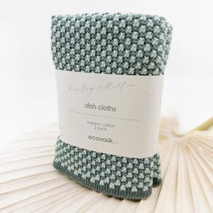 Heritage Organic Cotton Dish Cloths (2pk) - Sea Spray