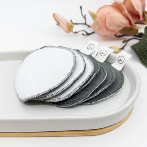 Reusable Organic Cotton Make Up Pads - Grey/White (7pk)