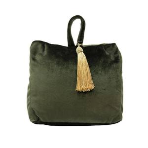 Velvet Tassel Door Stop - Green