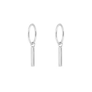 Republic Road: Mini Musing Fine Line Sleeper Earrings - Silver