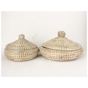 Lidded Seagrass Basket Set