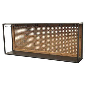 Rattan Seagrass Bamboo: Rattan & Steel Wall Wine Glass Rack