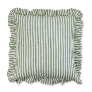 Ruffles Green Stripe Cushion Cover (50cm)