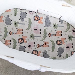 Di Lusso Living: Jungle Safari Fitted Bassinet Sheet Set (2pc)