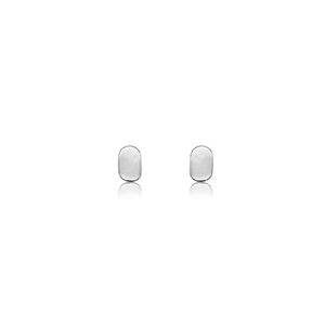 Linda Tahija: Ellipse Stud Earrings - Silver