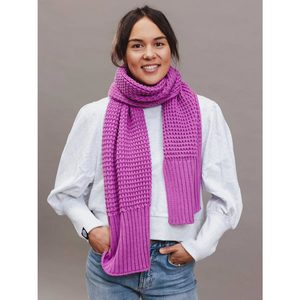 Womens Scarves Snoods: Pippa Waffle Knit Scarf – Violet