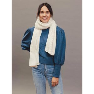 Womens Scarves Snoods: Pippa Waffle Knit Scarf – Cream