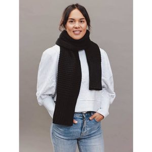 Womens Scarves Snoods: Pippa Waffle Knit Scarf – Black
