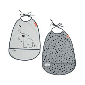 Spots Dots: Elphee Pocket Bib - Grey (2pk)