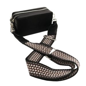 Womens Handbags: Double Zip Sally Crossbody Bag - Black