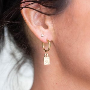 Gold Locket Huggie Earrings