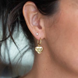 Gold Lustre Heart Huggie Earrings