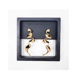 Gold Earrings Nz: Gold Ribbon Earrings