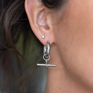 Silver Earrings: Silver Fob Earrings
