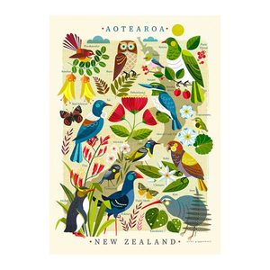 Birds: Cotton Tea Towel - Aotearoa