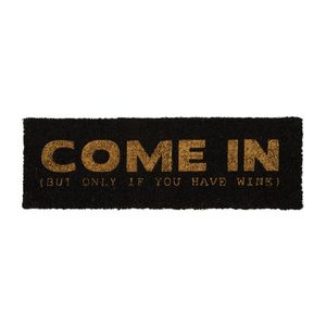 Come In Wine Doormat - Black/Gold