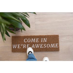 Doormats: Come In We're Awesome Doormat - Natural/White