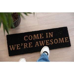 Come In We're Awesome Doormat - Black/Natural