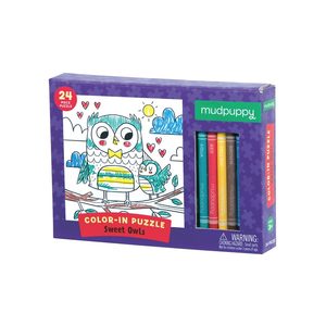 Jigsaws Puzzles: Colour In Puzzle – Sweet Owls (24pc)