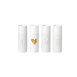 Rader: Mini LOVE Vase Set/4 - Gold