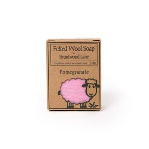 NZ Made Felted Wool Soap - Pomegranate