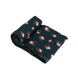 Cotton Muslin Swaddle – Midnight Rose