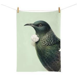 Glorious Green: Hushed Green Tui Tea Towel
