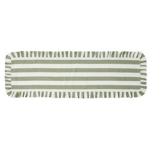 Glorious Green: Orla Cotton Table Runner - Olive/Ivory