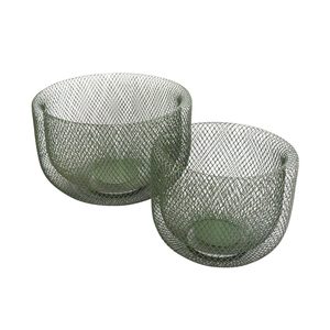 Glorious Green: Tall Mesh Bowl Set/2 - Green