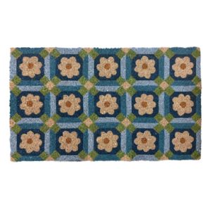 Blue Glorious Blue: Mosaic Daisy Doormat