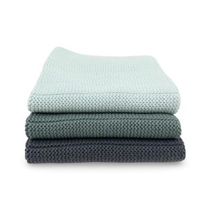 Glorious Green: Organic Cotton Dish Cloths (3pk) - Frosted Dew