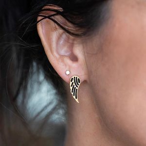 Glorious Green: Gold Mystic Wings Earrings