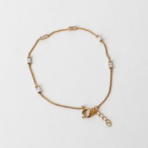 Kiki Baguette Bracelet - Gold/White
