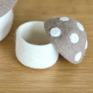 NZ Wool Toadstool Storage Box - Mini Fawn