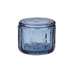 Lia Glass Salt Jar - Demin Blue