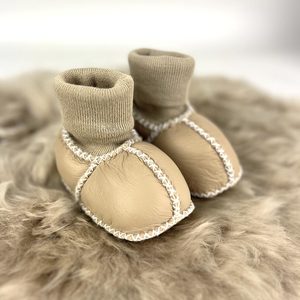 Favourite Things: Sheepskin Baby Booties - Sand Brown