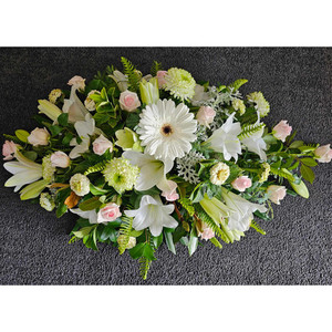 Full Casket Spray - Pink & White Kora Floral Boutique