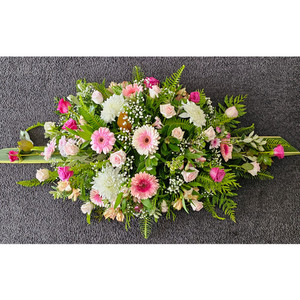 Full Casket Spray - Mauve & Pink Kora Floral Boutique