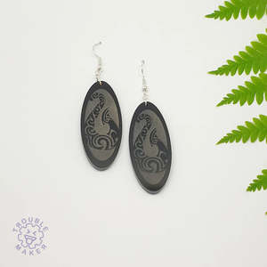 Hei Matau Oval Drop Earrings