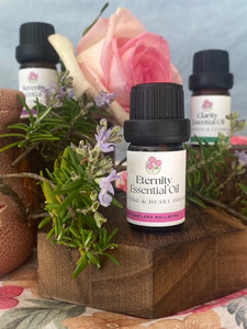 Products: ETERNITY Rose Essential Oil Blend - uplifting & mood enhancing Sanflora Wellbeing