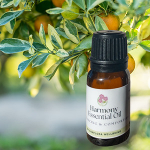 Products: HARMONY Essential Oil, balancing & comforting Sanflora Wellbeing