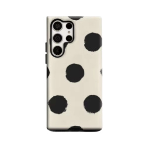 Hand Painted Black Polka Dots – Samsung Case