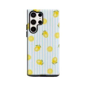 Lemon & Blue Stripes – Samsung Case