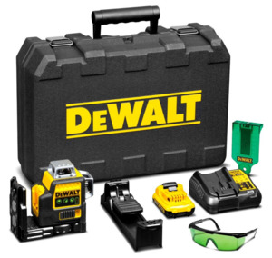Products: DeWalt DCE089D1G-XE 12V Li-ion Cordless 3 x 360° Green Beam Line Laser Level – K Power Tools NZ