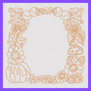 Autumn Frames Redwork Applique Machine Embroidery Design