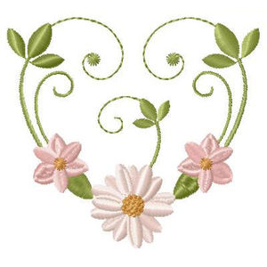 Floral Combo Filled Applique Machine Embroidery Design